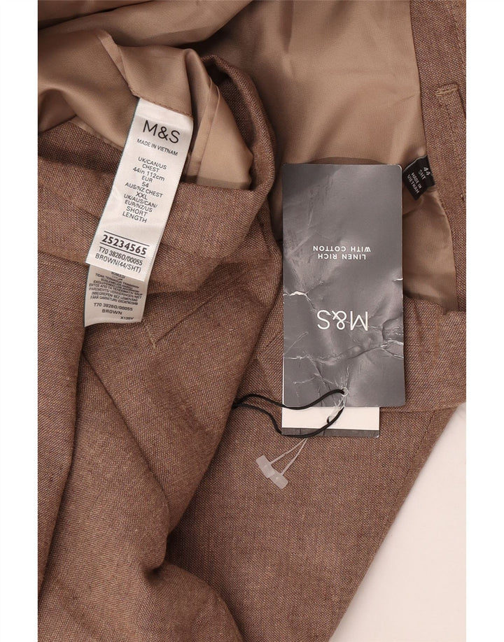 Marks & Spencer Ανδρικό σακάκι σακάκι με 2 κουμπιά UK 44 XL καφέ λινό