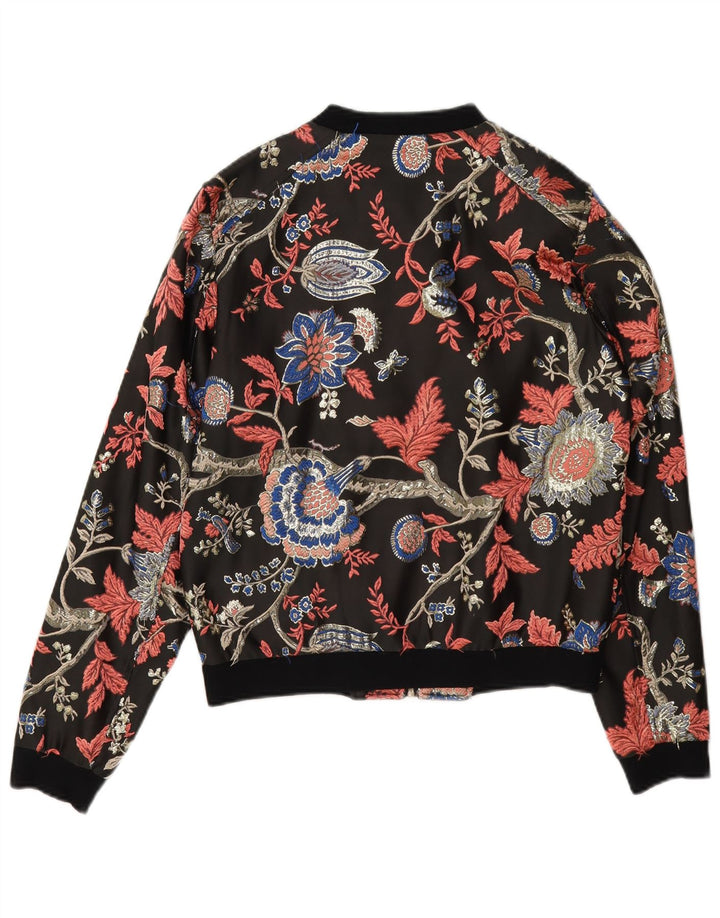 Guess Γυναικείο Bomber Jacket UK 6 XS Μαύρο Floral Πολυεστέρας
