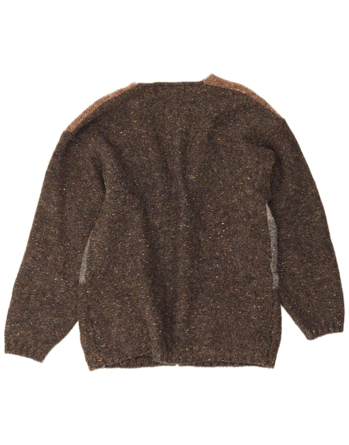 Ανδρικό πουλόβερ με ζακέτα Blarney Castle, μεσαίο γκρι χρώμα, νέο μαλλί