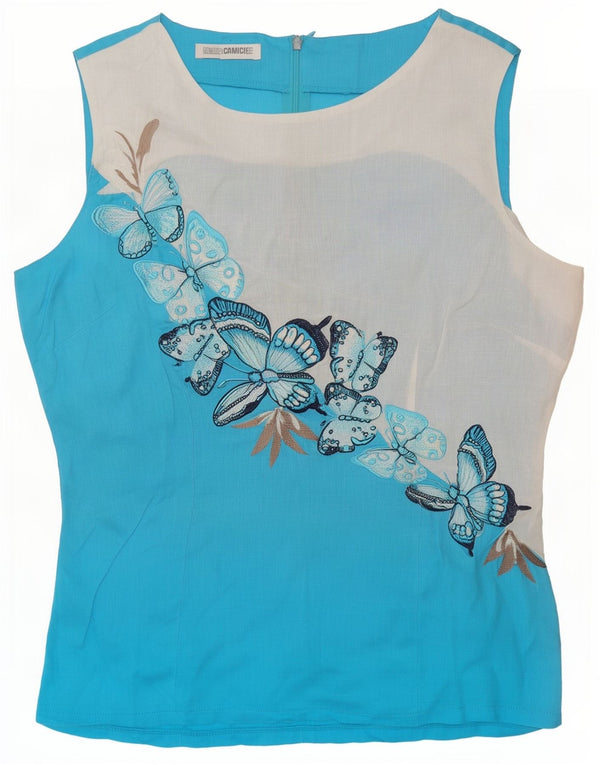 Γυναικεία γραφική μπλούζα Naracamicie Top UK 12 Medium Blue Butterfly