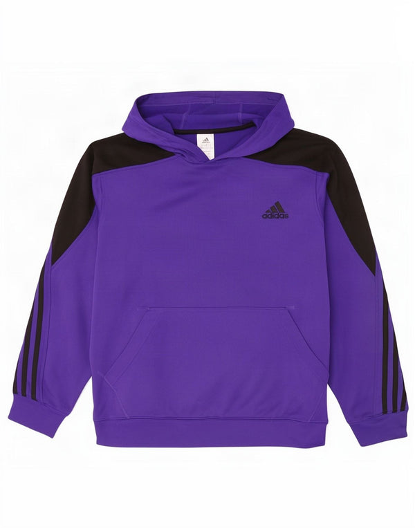 Adidas Mens Hoodie Jumper Large Purple Colourblock Polyester