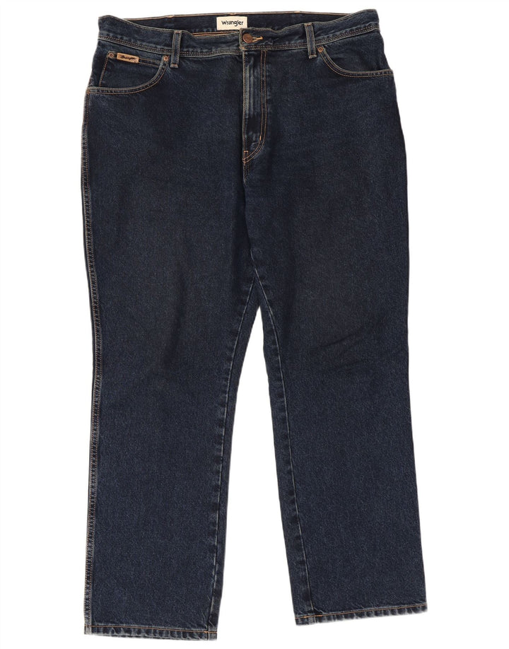 Ανδρικό τζιν WRANGLER ίσιο W38 L30 Navy Blue Cotton
