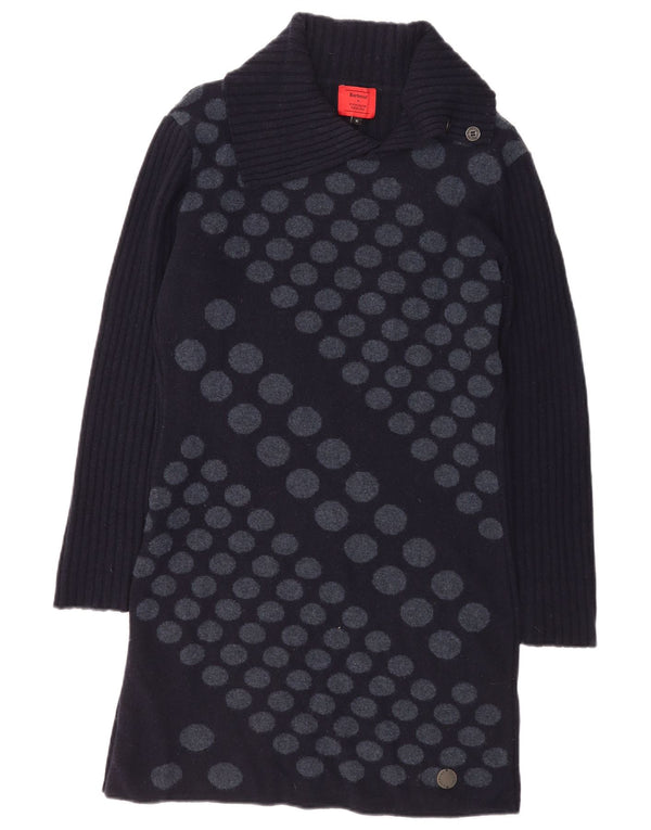 Γυναικείο μακρυμάνικο φόρεμα Barbour UK 14 Large Navy Blue Geometric
