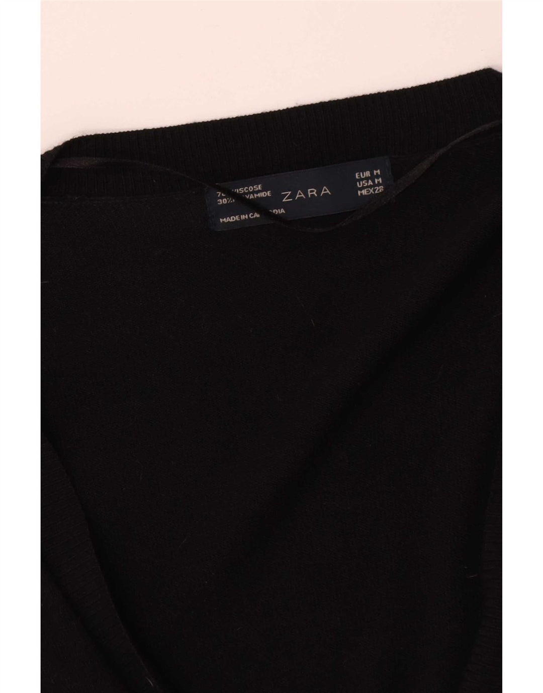 Zara Γυναικείο πουλόβερ UK 12 Medium Black Viscose
