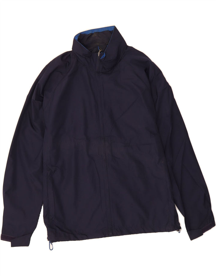 EDDIE BAUER Mens Rain Jacket UK 40 Large Navy Blue Polyester Vintage Eddie Bauer and Second-Hand Eddie Bauer from Messina Hembry 