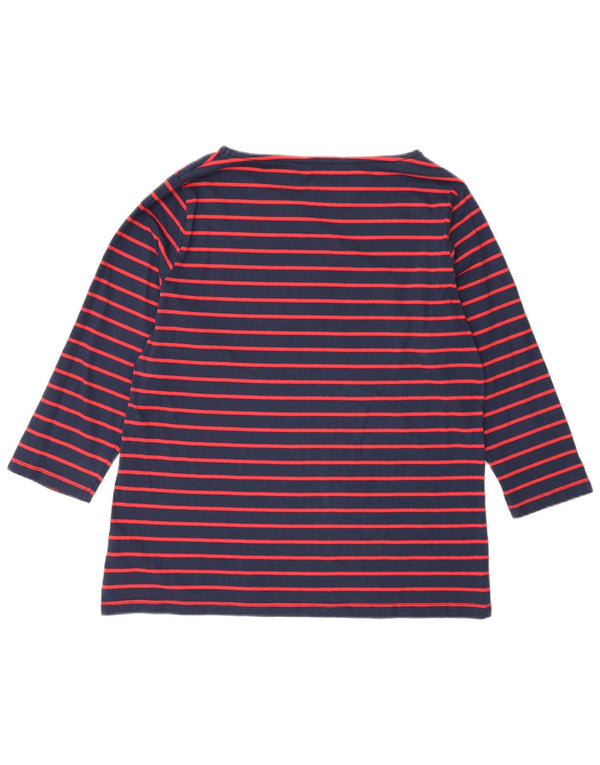 Crew Clothing Γυναικεία τοπ 3/4 μανίκια UK 16 μεγάλο κόκκινο ριγέ βαμβακερό