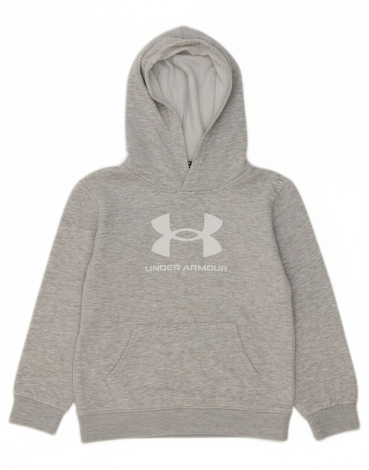 UNDER ARMOUR Boys Graphic Hoodie Jumper 6-7 Years Grey
