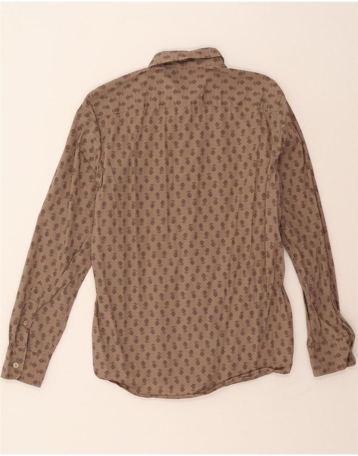 BENETTON Mens Abstract Pattern Shirt Small Brown Vintage Benetton and Second-Hand Benetton from Messina Hembry 