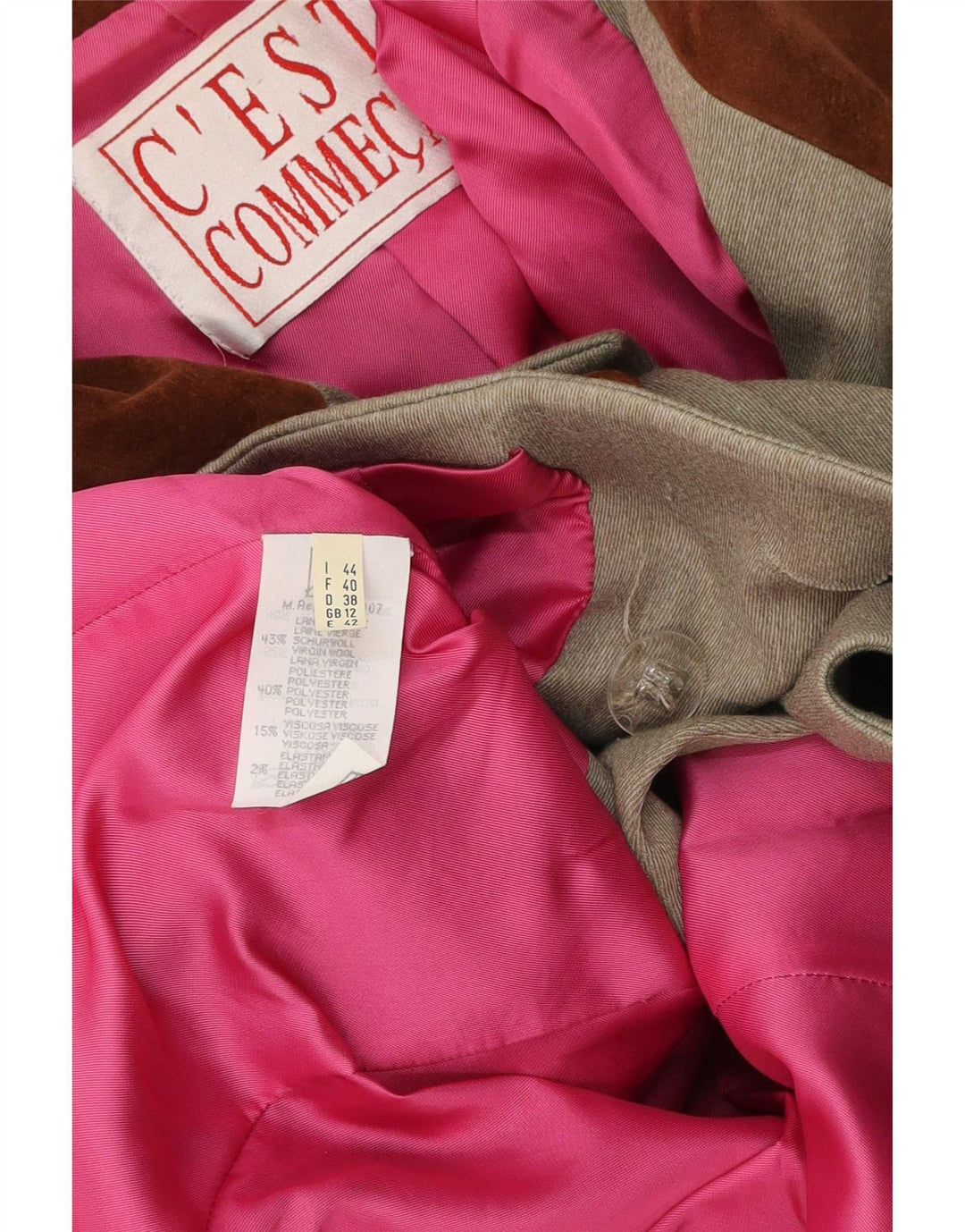 C'EST COMMECA Γυναικείο σακάκι UK 12 Medium Grey Colourblock
