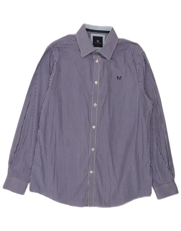 Crew Clothing Ανδρικό πουκάμισο Classic Fit Medium Navy Blue Gingham Cotton