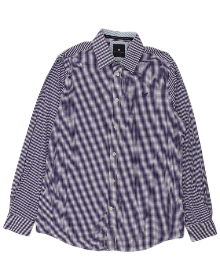 Crew Clothing Ανδρικό πουκάμισο Classic Fit Medium Navy Blue Gingham Cotton