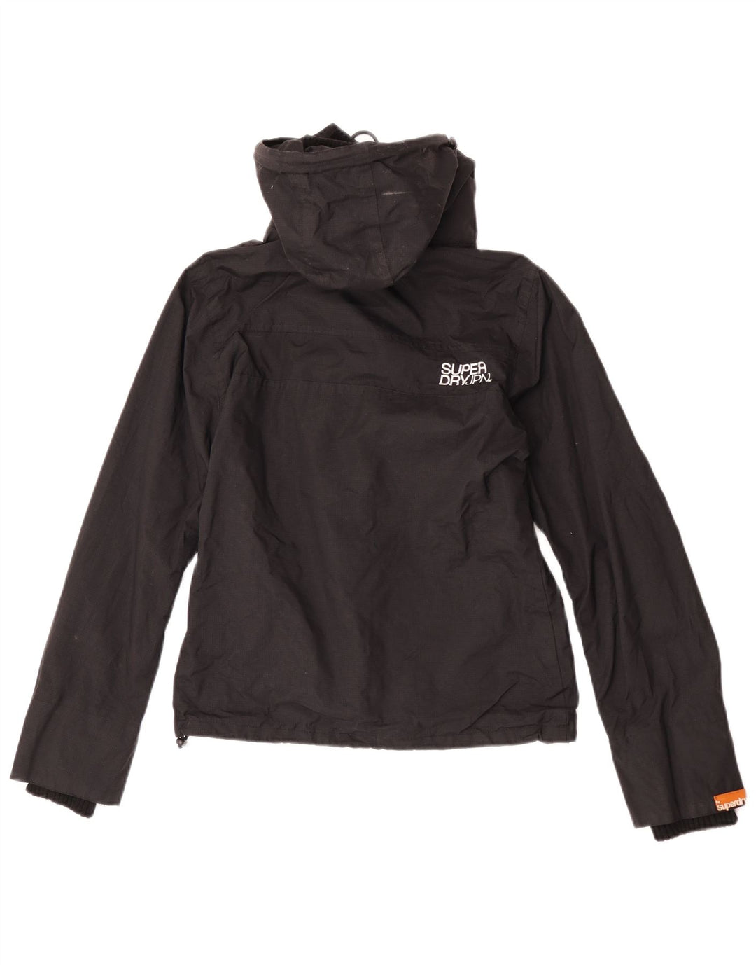 Superdry γυναικείο μπουφάν βροχής με κουκούλα UK 12 Medium Black Nylon