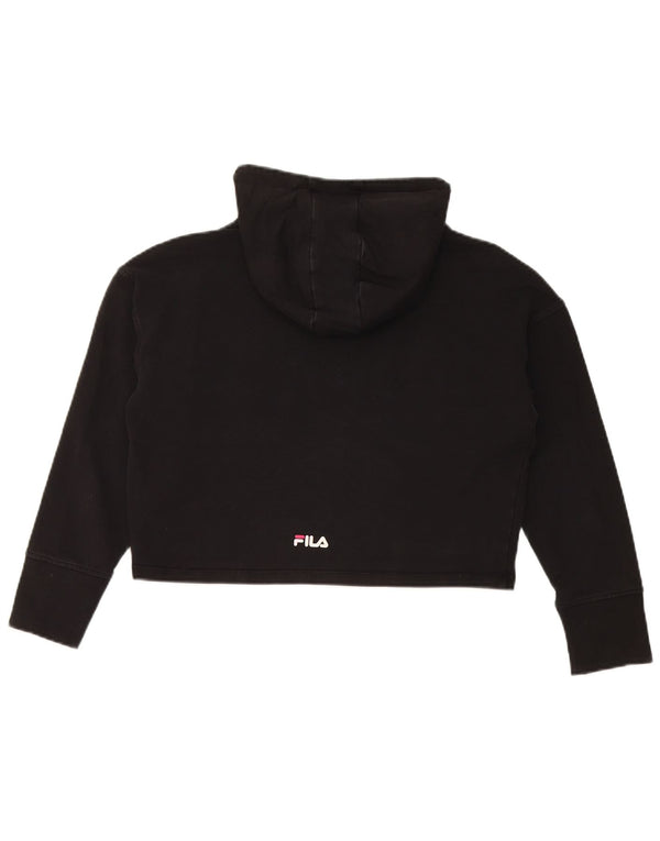 Fila Girls Crop Graphic Hoodie Jumper 11-12 Years Black
