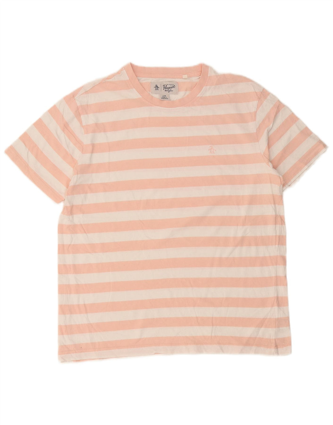 Ανδρικό T-Shirt Penguin Top μεγάλο ροζ ριγέ βαμβακερό