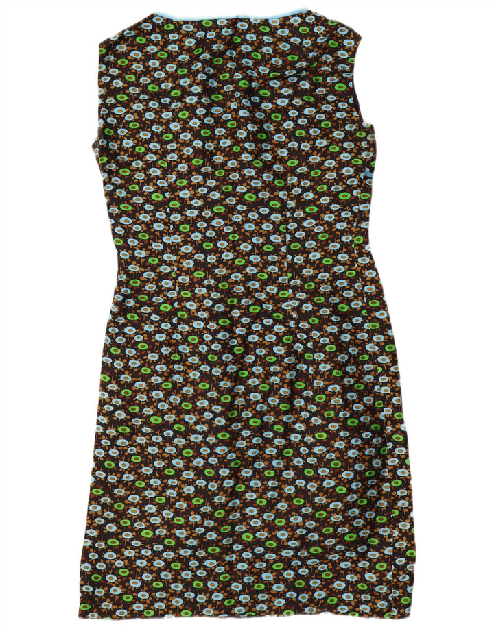 VINTAGE Γυναικείο μανίκι 2 τεμαχίων UK 14 μεσαίο μαύρο φλοράλ