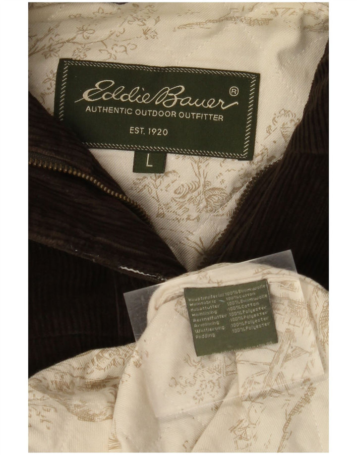 EDDIE BAUER Γυναικείο παλτό κοτλέ με κουκούλα μεγάλου μεγέθους UK 16 μεγάλο χακί βαμβάκι