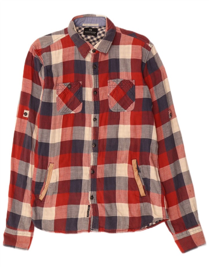 Ανδρικό φανελένιο πουκάμισο SCOTCH & SODA, μεσαίο κόκκινο βαμβακερό