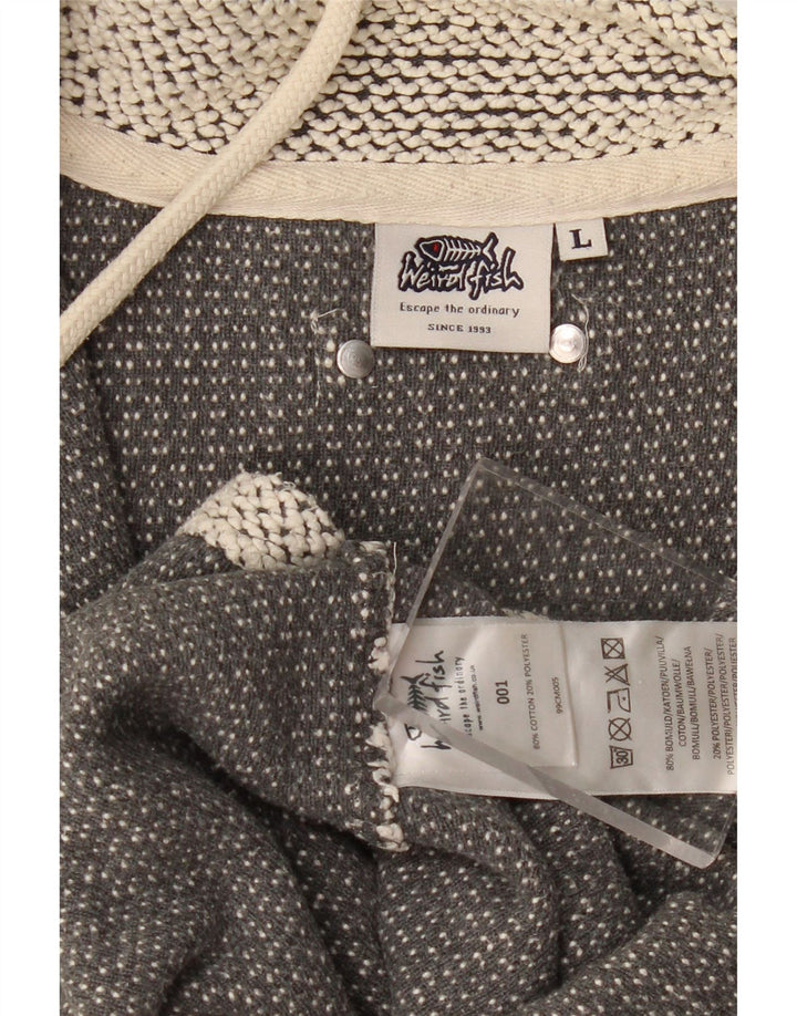 Ανδρικό φούτερ με φερμουάρ WEIRD FISH, Μπλουζάκι, μεγάλο γκρι βαμβακερό