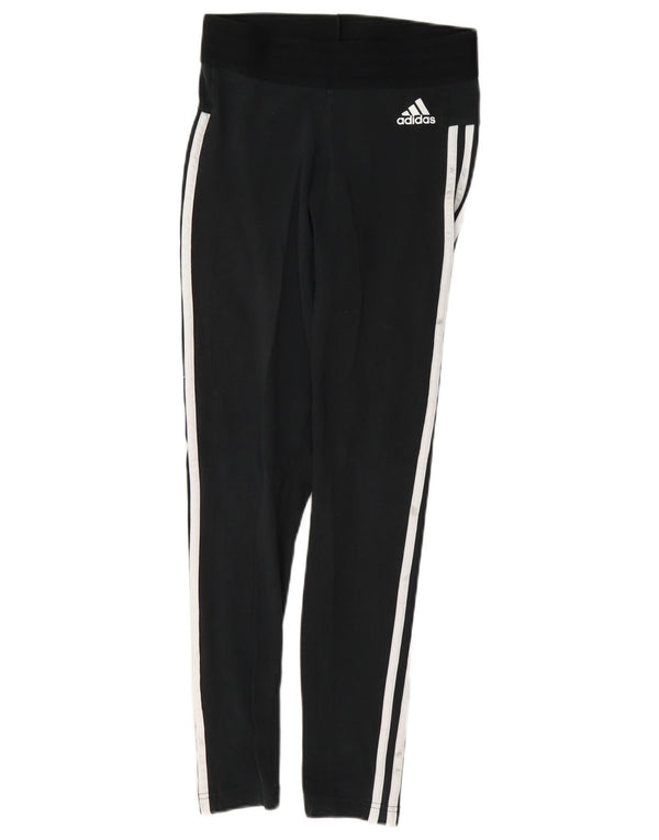 Adidas Womens Slim Fit Leggings UK 8/10 Small Black Cotton