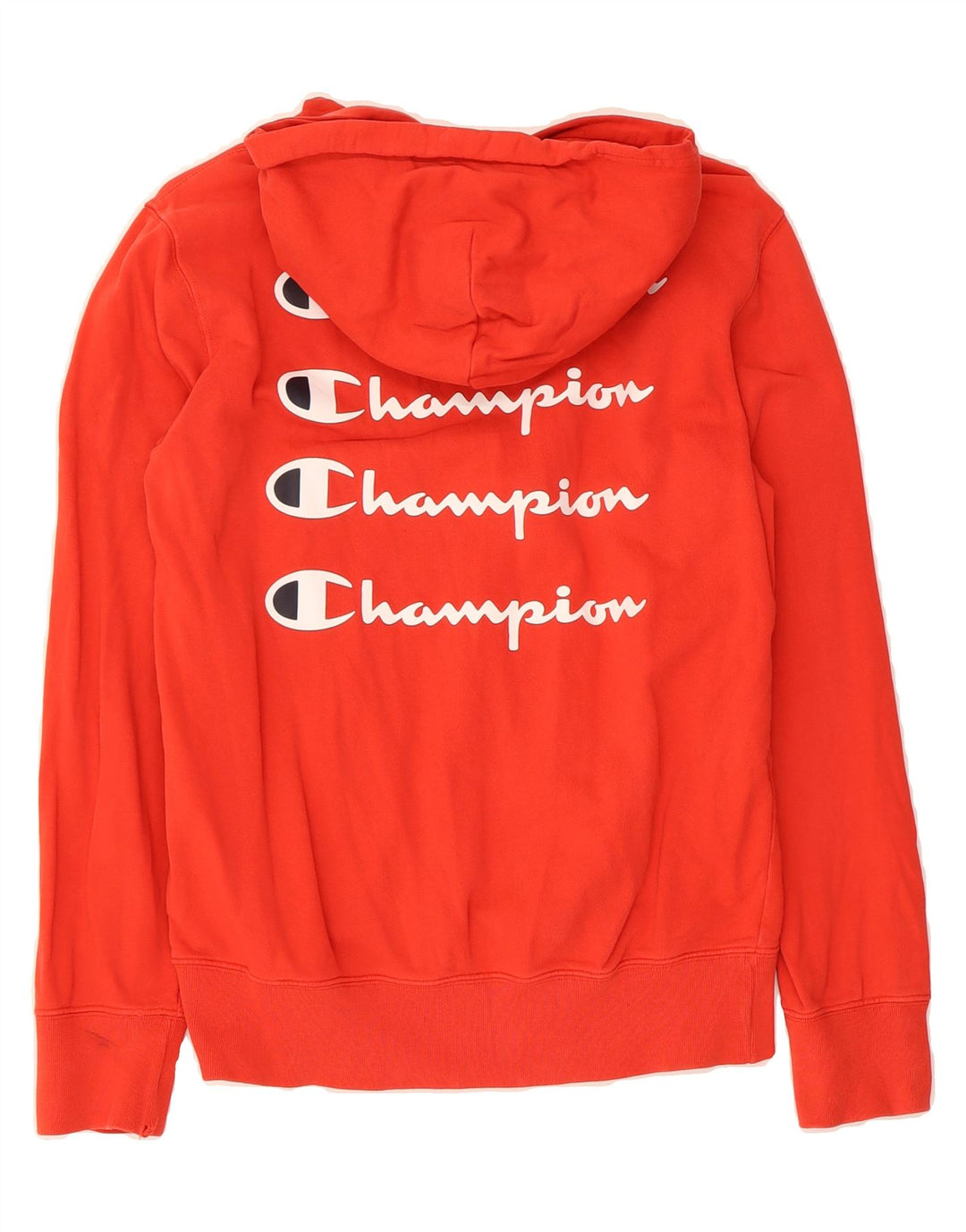 CHAMPION Mens Graphic Hoodie Jumper Medium Red Cotton Vintage Champion and Second-Hand Champion from Messina Hembry 