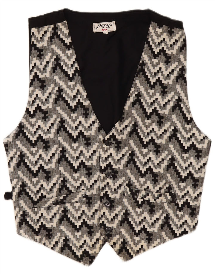Vintage Ανδρικό Γιλέκο Μεγάλο Μαύρο Γεωμετρικό
