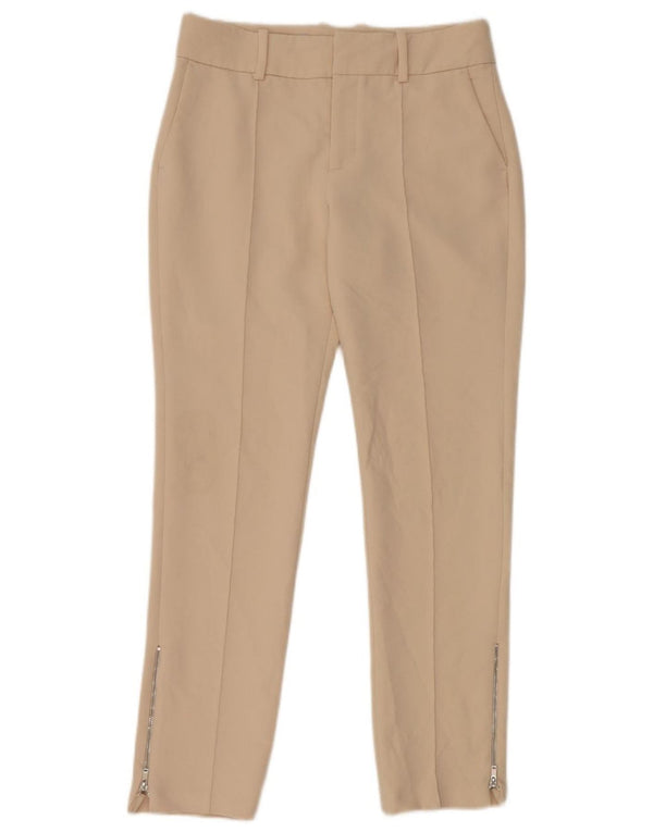 Zara Γυναικείο Παντελόνι Chino με Slim Fit XS Beige Polyester