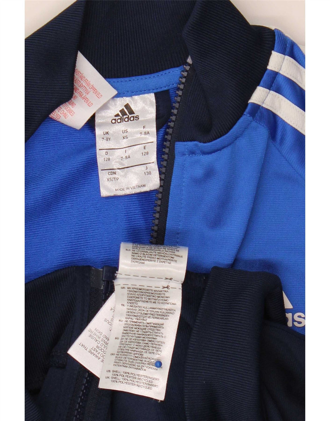 Adidas Boys αθλητική φόρμα Adidas Top Jacket 7-8 Years Blue Colourblock Polyester