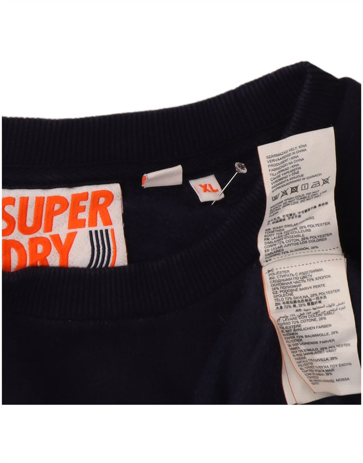 Ανδρικό γραφικό φούτερ Superdry Jumper XL Navy Blue Cotton