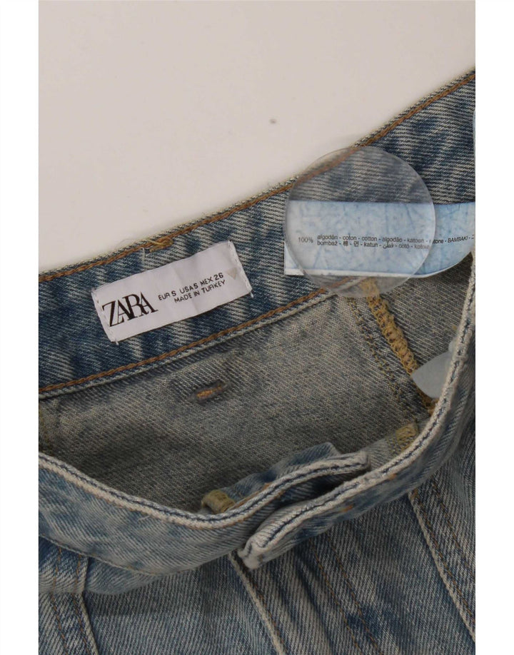 Zara Γυναικεία Μίνι Τζιν Φούστα Μικρή W26 Μπλε Βαμβακερή