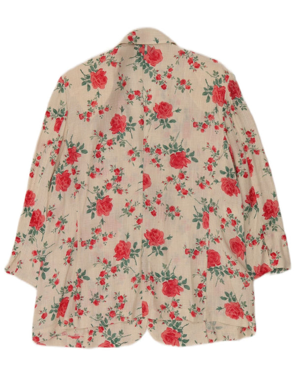 Vintage Γυναικείο Μπουφάν Blazer IT 50 XL Λευκό Λινό Λινό