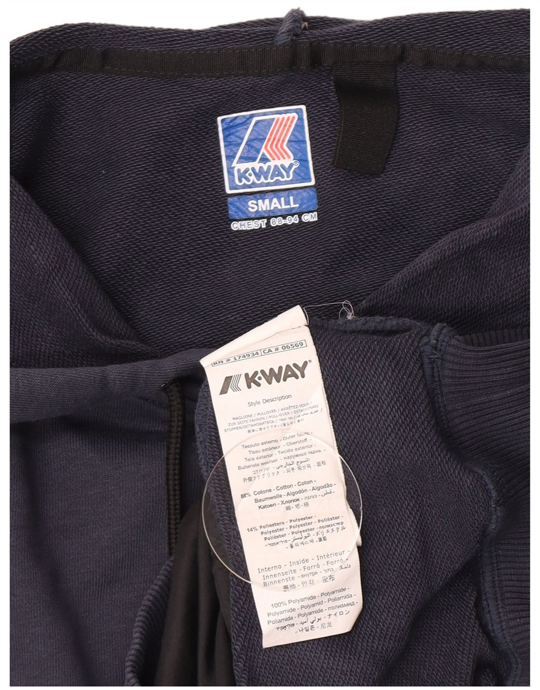 K-Way Ανδρικό Hoodie Jumper Small Navy Blue από βαμβάκι