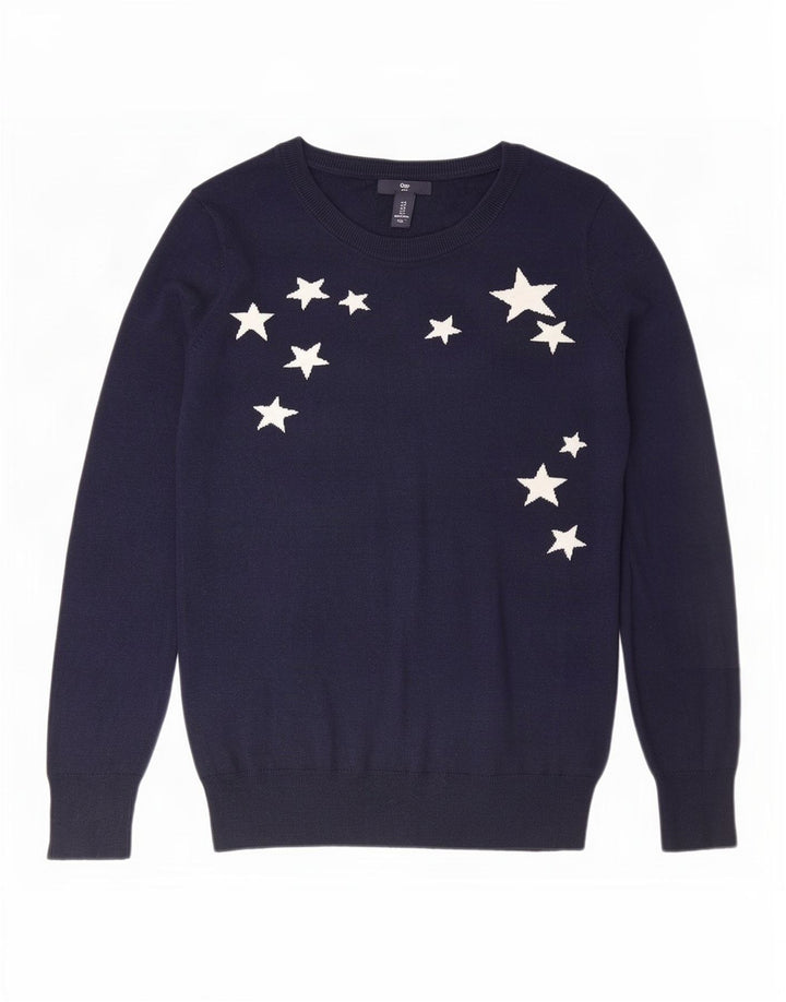 Gap Γυναικείο Abstract Pattern Crew Neck Jumper πουλόβερ UK 10 Small Navy Blue
