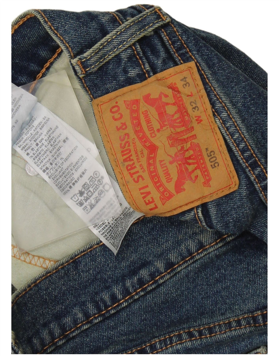 LEVI'S Ανδρικό τζιν 505 ίσιο W32 L34 Μπλε βαμβακερό