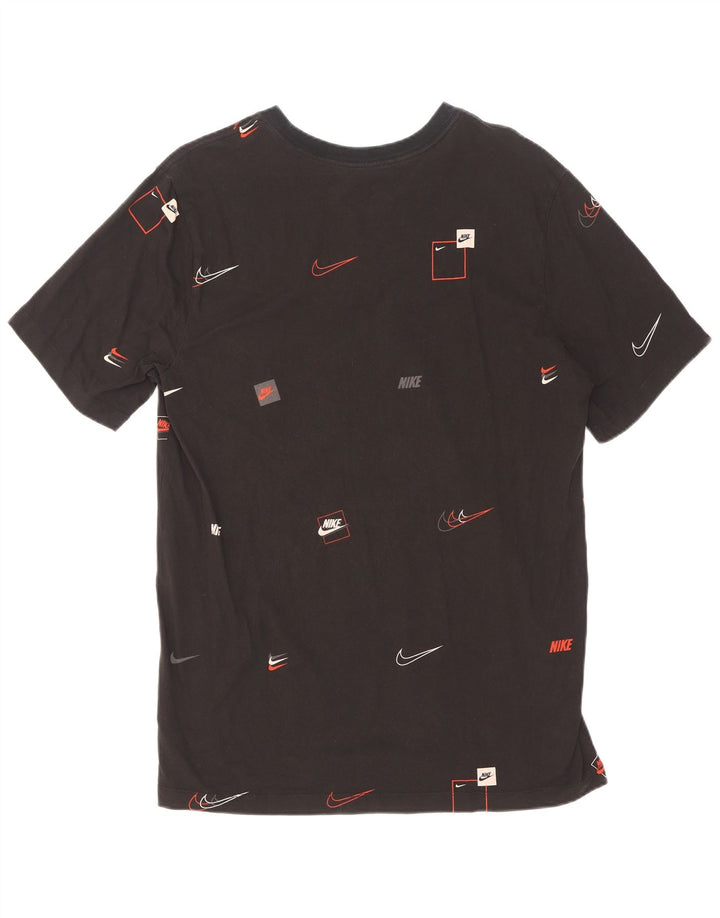 Ανδρικό γραφικό μπλουζάκι Nike, μεγάλο μαύρο βαμβακερό