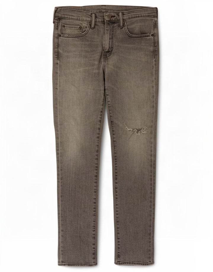 Levi's Mens 511 Distressed Slim Jeans W31 L32 Γκρι βαμβακερό