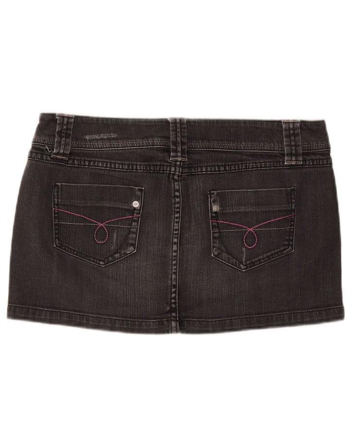 BENETTON Γυναικεία τζιν ταλαιπωρημένη φούστα IT 44 Medium W30 Γκρι βαμβακερή
