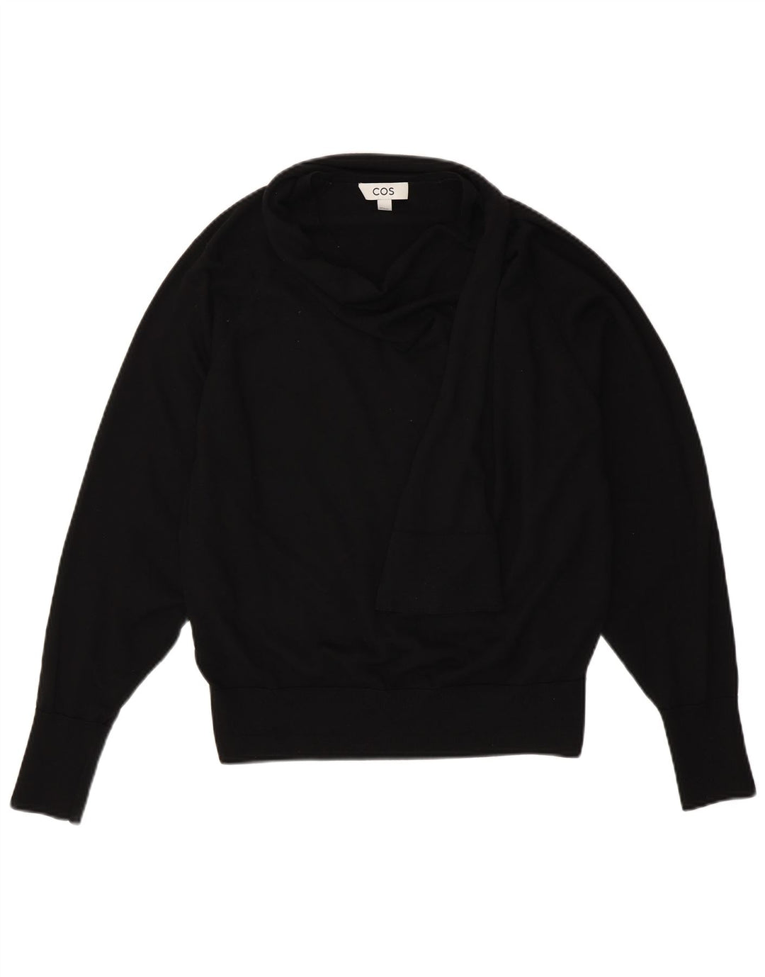 COS Γυναικείο πουλόβερ με λαιμόκοψη μεγάλου μεγέθους UK 10 μικρό μαύρο μαλλί