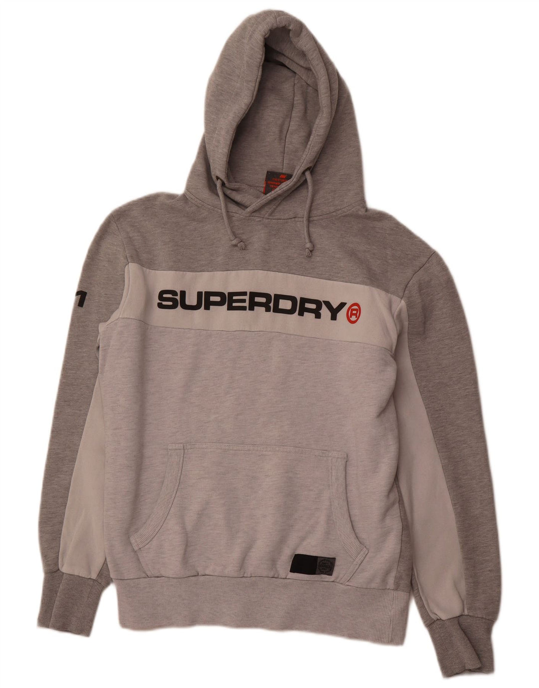 Ανδρικό γραφικό κουκούλα SUPERDRY XL Γκρι βαμβακερό χρώμα