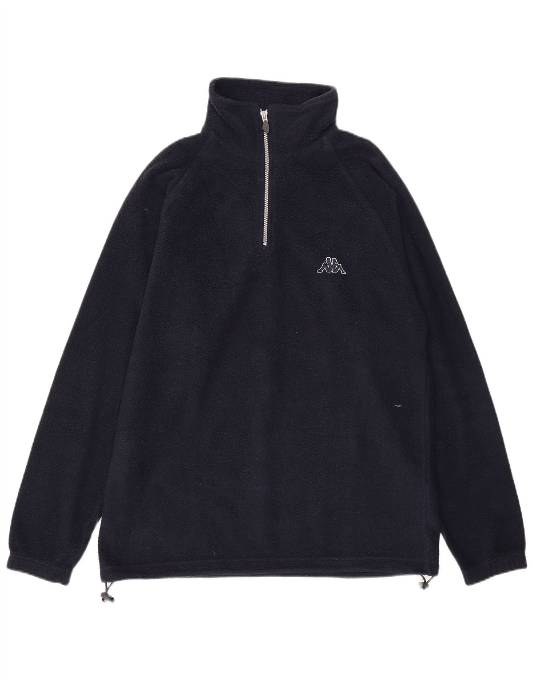 KAPPA Mens Zip Neck Fleece Jumper Medium Navy Blue Polyester