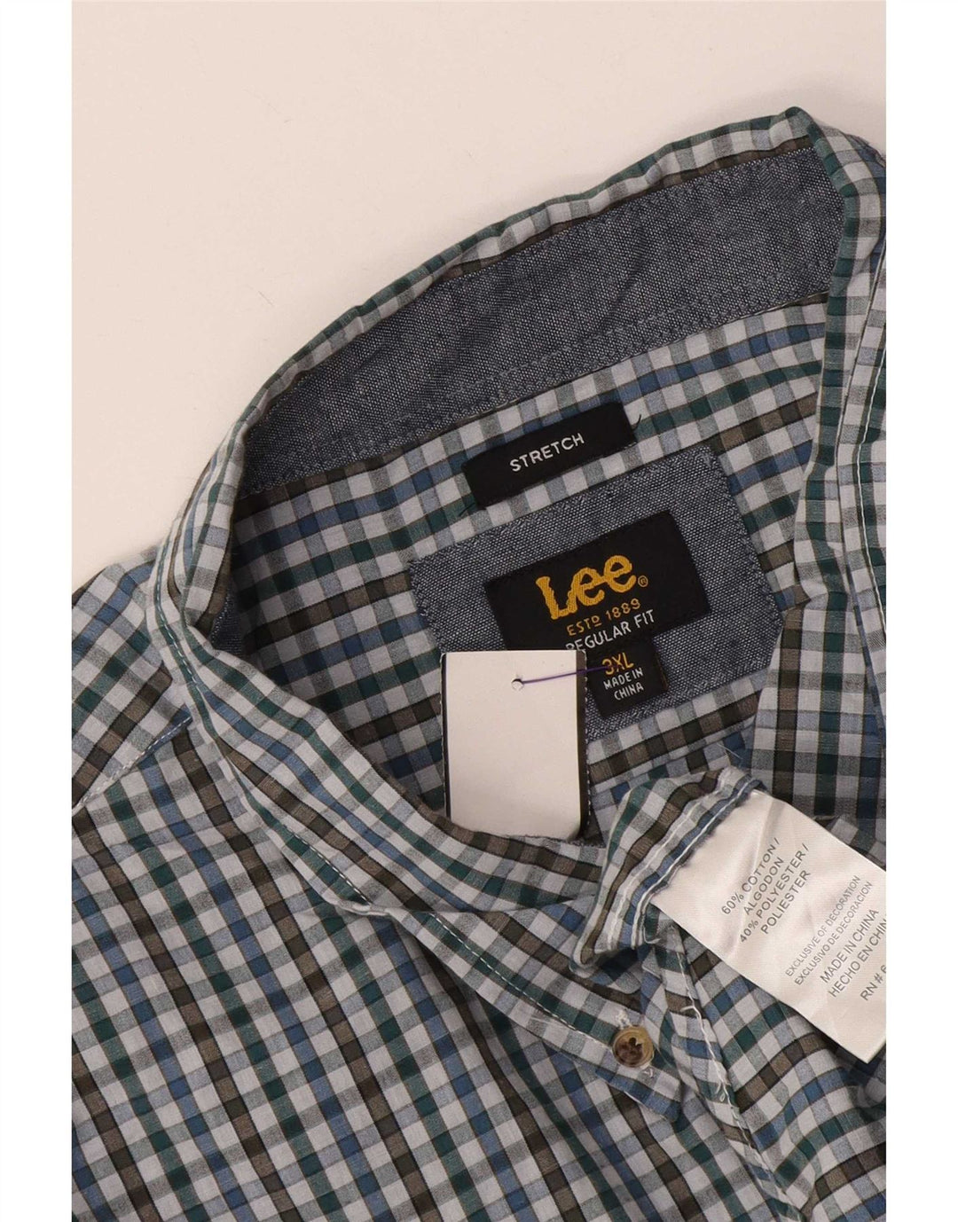 Ανδρικό πουκάμισο Lee Regular Fit 3XL Πολύχρωμο βαμβακερό Gingham