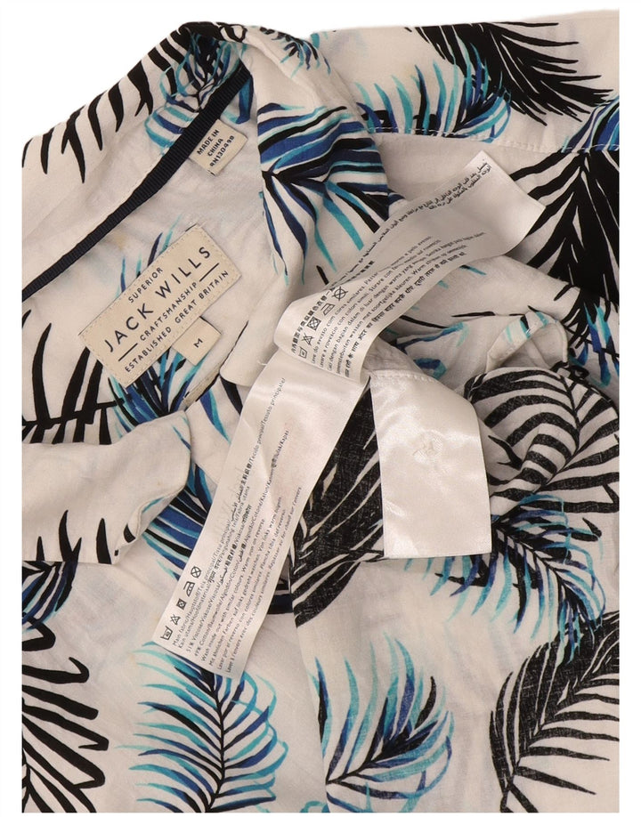 Jack Wills Ανδρικό κοντομάνικο πουκάμισο μεσαίο λευκό φλοράλ βισκόζη