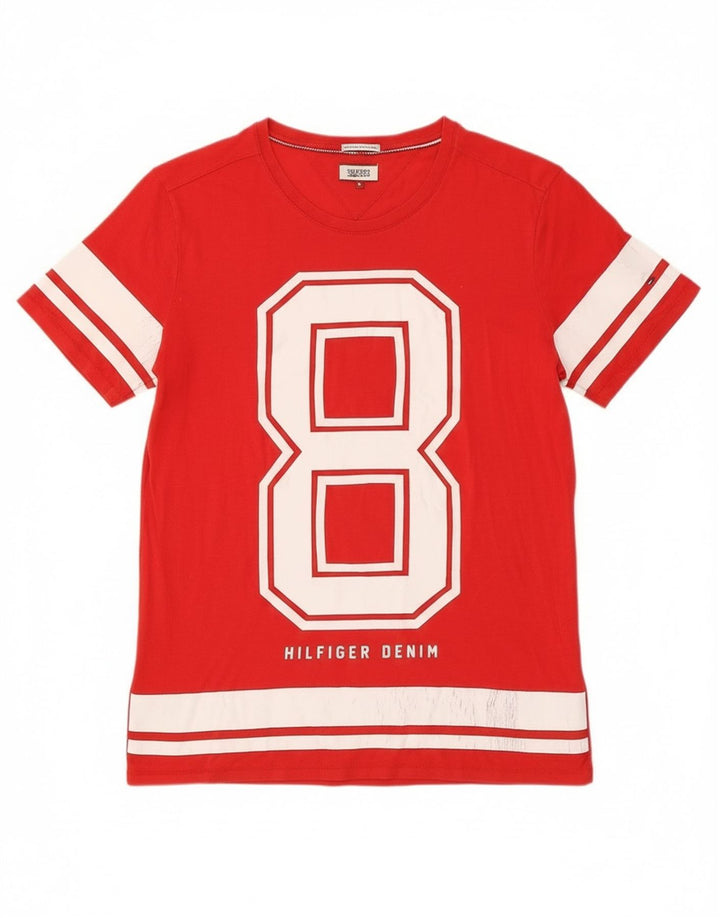 Ανδρικό γραφικό T-Shirt Tommy Hilfiger Top Μεσαίο κόκκινο βαμβακερό