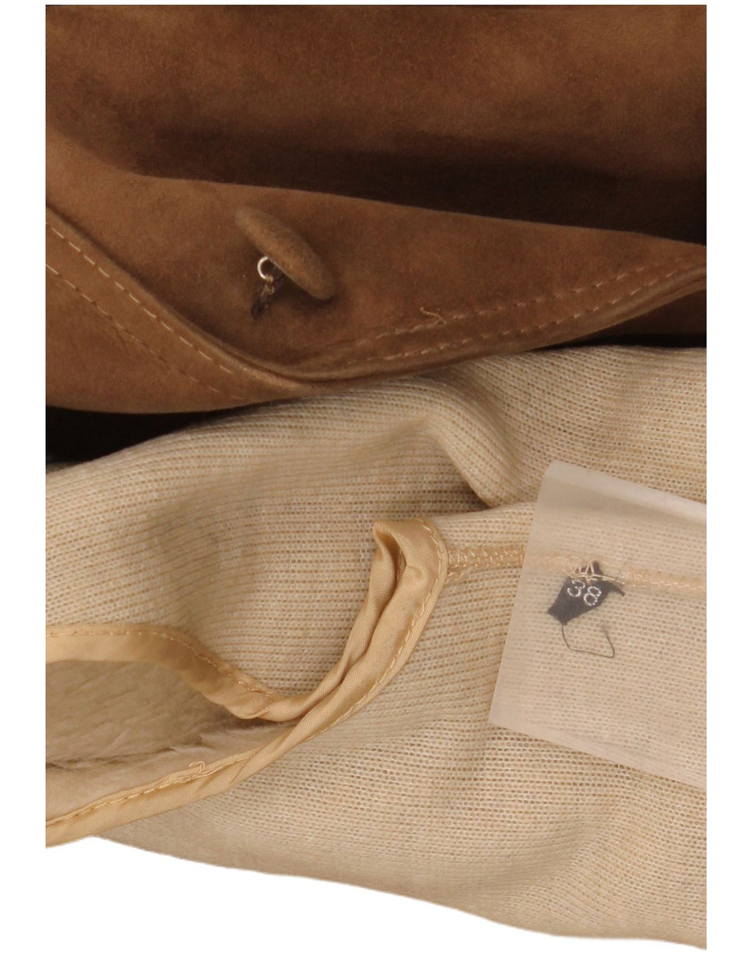 VINTAGE Γυναικείο παλτό Sherpa Suede EU 38 Medium Beige