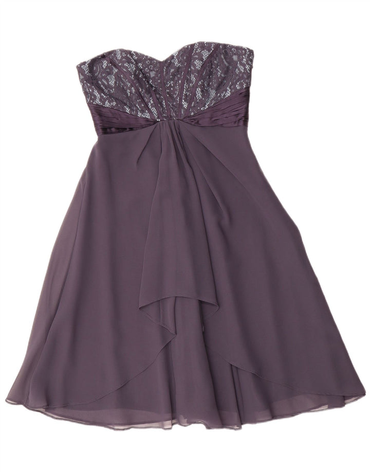 Coast Γυναικείο Στράπλες Φόρεμα UK 10 Small Purple Polyester