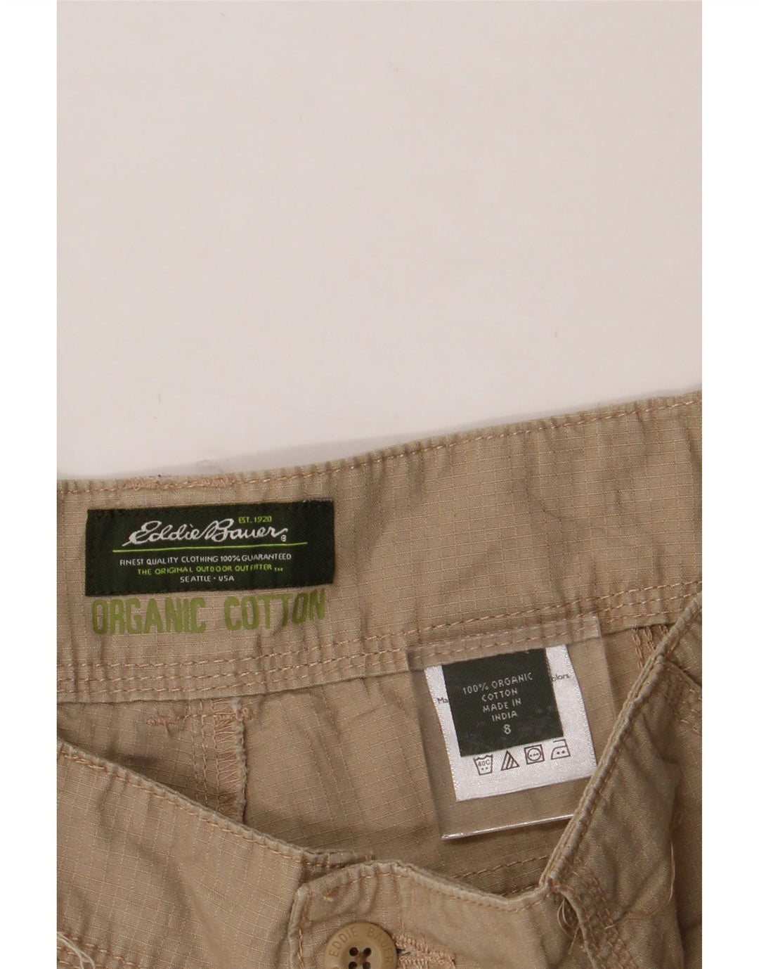EDDIE BAUER Womens Cargo Shorts US 8 Medium W30 Beige Cotton Vintage Eddie Bauer and Second-Hand Eddie Bauer from Messina Hembry 