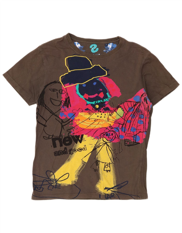 Ανδρικό γραφικό T-Shirt Desigual Top Medium Khaki
