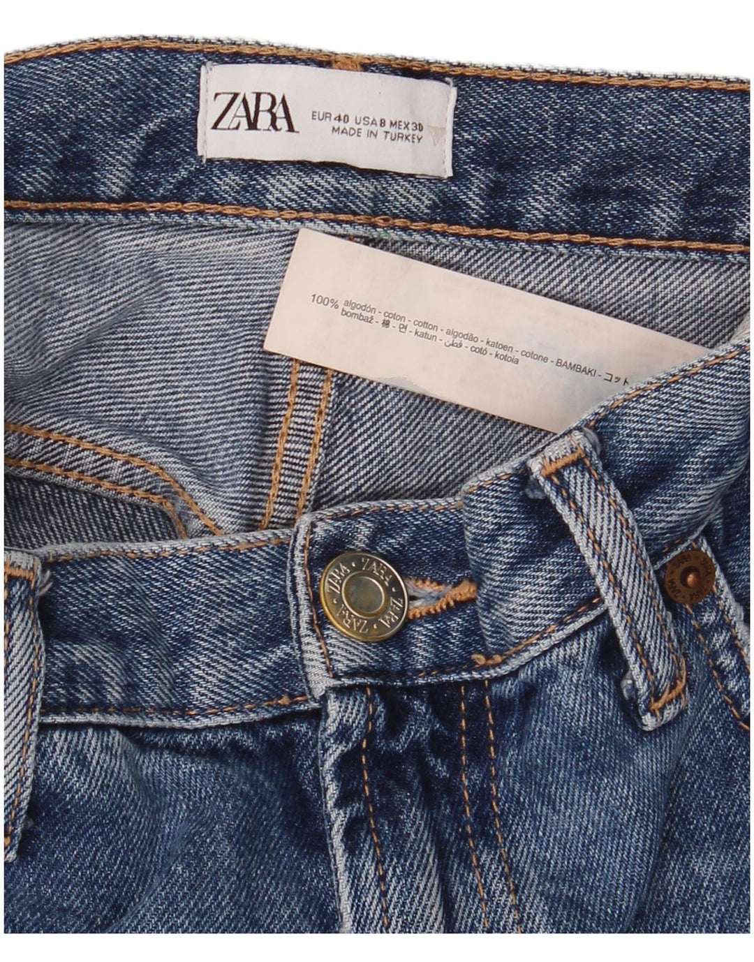 Zara Γυναικείο τζιν σορτς EU 40 Medium W30 Μπλε βαμβακερό