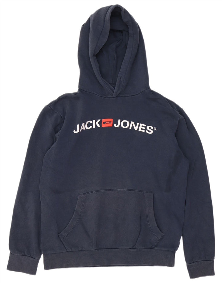 JACK & JONES Ανδρικό γραφικό με κουκούλα, μεσαίο μπλε βαμβακερό
