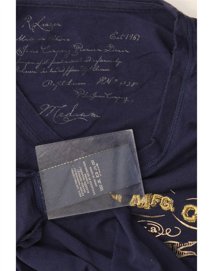 Γυναικείο γραφικό μπλουζάκι Ralph Lauren Top UK 12 Medium Navy Blue