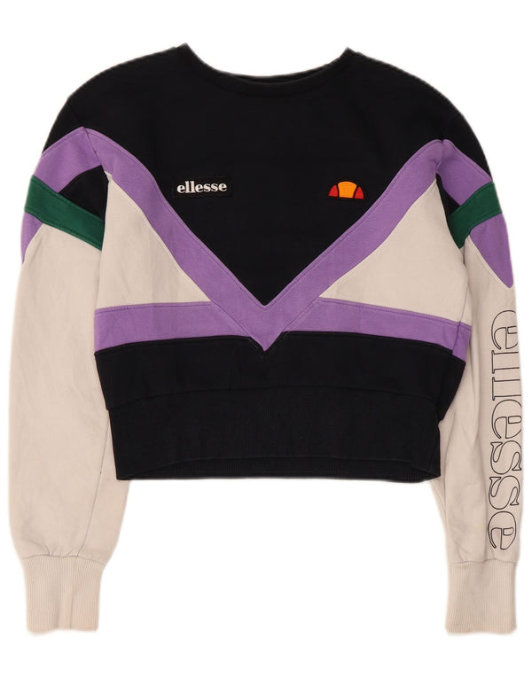 Γυναικείο φούτερ Ellesse Crop Jumper UK 8 Μικρό πολύχρωμο μπλοκ χρώματος